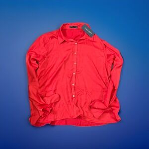 Lime Light Size Xl Red Blouse Button Up‎